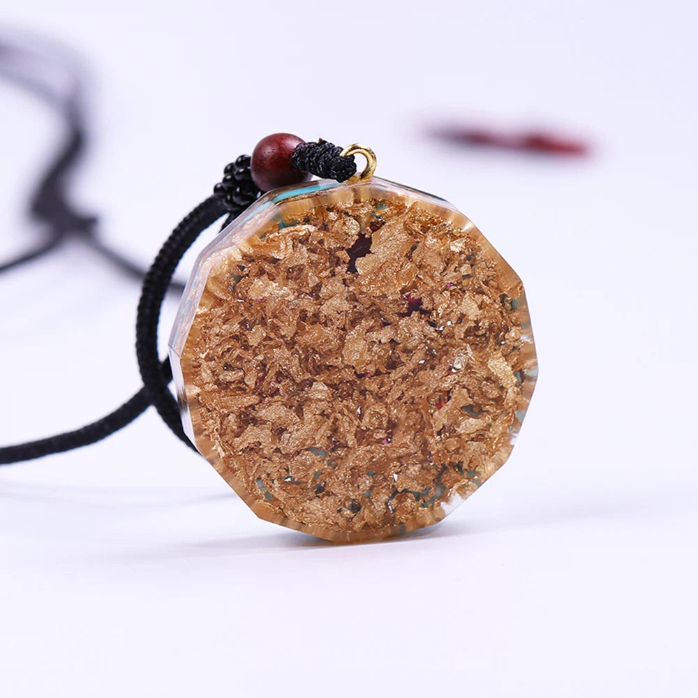 🔷 Spiritual Abacus Orgonite Pendant – Natural Turquoise EMF Protection & Healing Energy Necklace