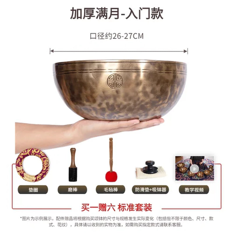 🌕 Full Moon Himalayan Singing Bowl Handmade in Nepal – For Meditation, Sound Healing, and Mindfulness