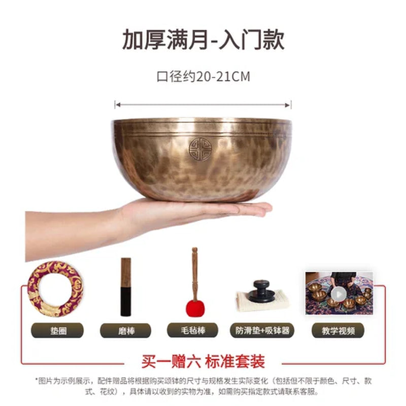 🌕 Full Moon Himalayan Singing Bowl Handmade in Nepal – For Meditation, Sound Healing, and Mindfulness