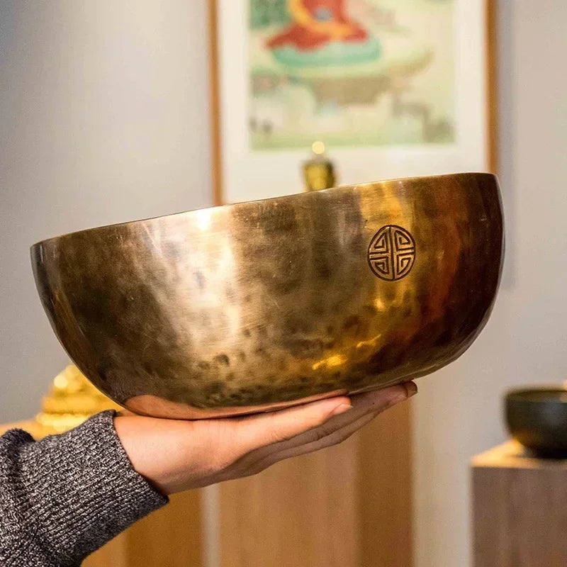 Spiritual Abacus Exclusive - Handmade Full Moon Tibetan Singing Bowl – Nepal Professional Meditation Instrument