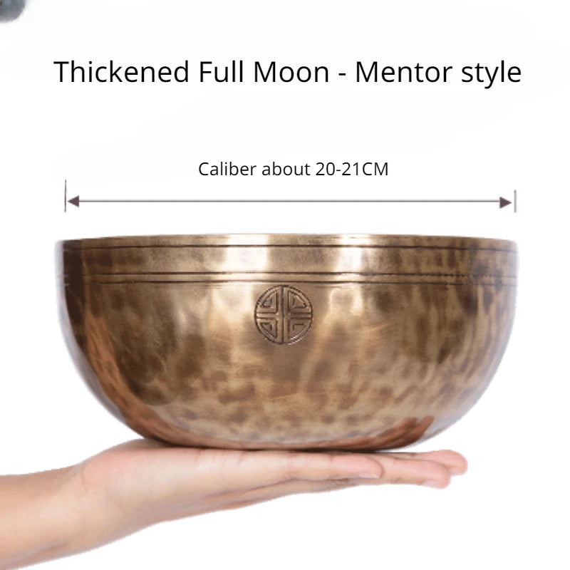 🌕 Full Moon Himalayan Singing Bowl Handmade in Nepal – For Meditation, Sound Healing, and Mindfulness