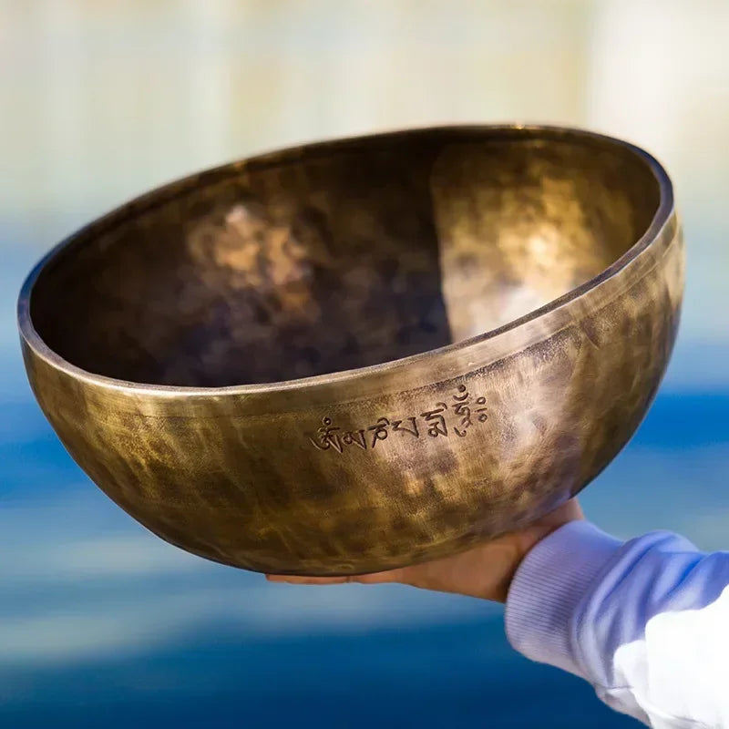 Spiritual Abacus Exclusive - Handmade Full Moon Tibetan Singing Bowl – Nepal Professional Meditation Instrument
