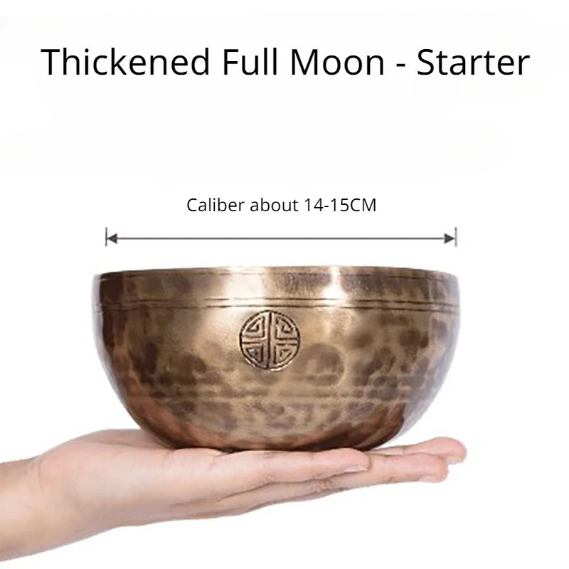 🌕 Full Moon Himalayan Singing Bowl Handmade in Nepal – For Meditation, Sound Healing, and Mindfulness
