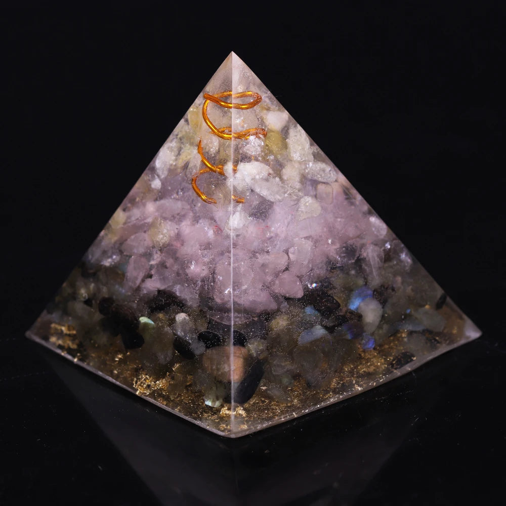 Spiritual Abacus Pink Crystal Orgone Pyramid