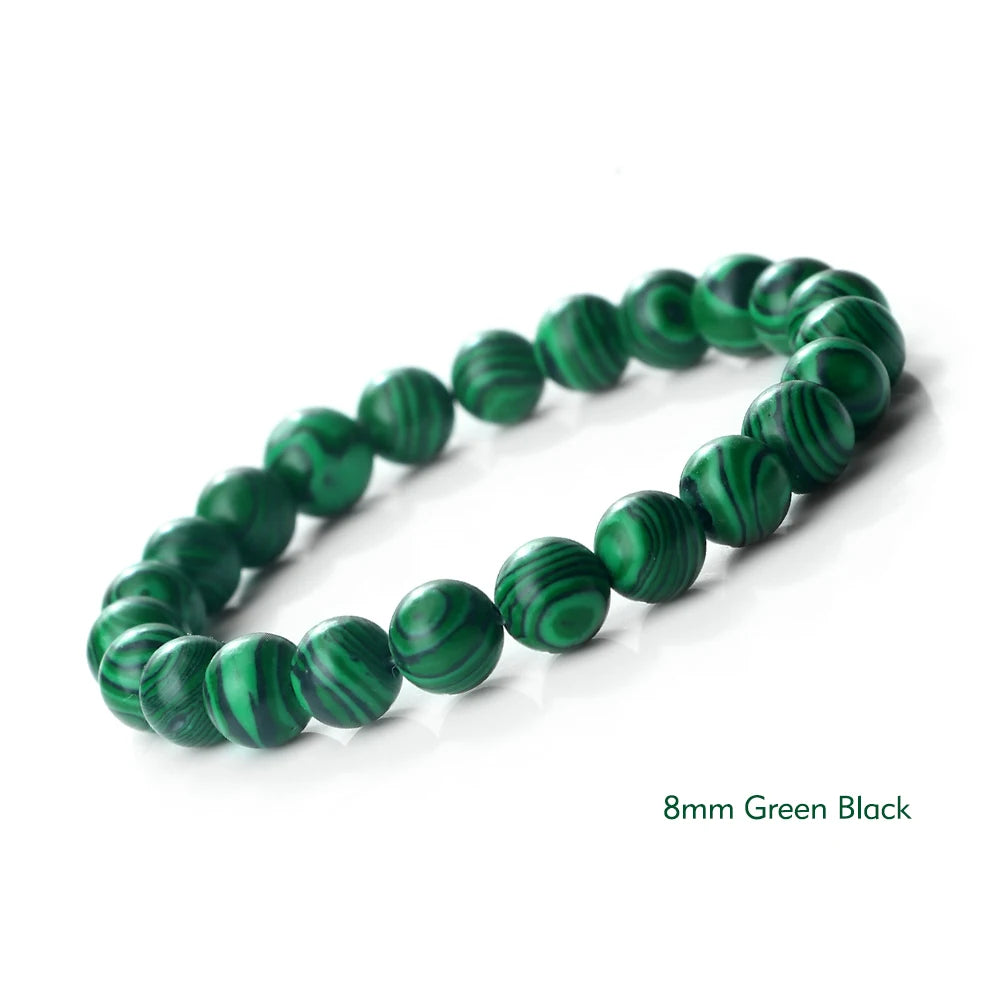 🔷 Blue Malachite Chakra Mala Bracelet – Natural Stone Buddhist Prayer Beads Healing Strand Bracelet for Yoga, Meditation & Energy Balance by Spiritual Abacus