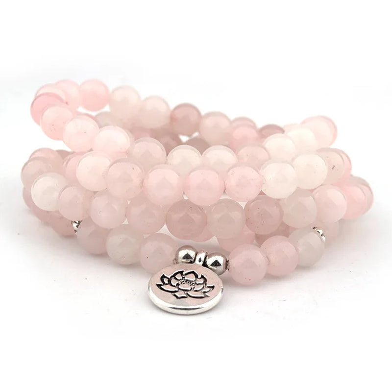 Spiritual Abacus 108 Crystal Mala Bracelet – Buddha, Lotus, or OM Pendant Necklace for Men & Women