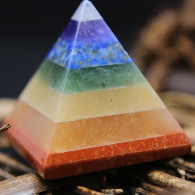 Spiritual Abacus 7 Chakra Multi-Stone Reiki Pyramid