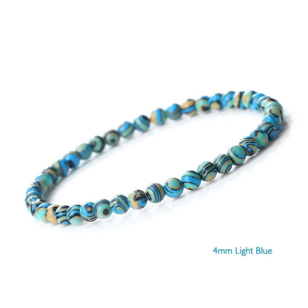 🔷 Blue Malachite Chakra Mala Bracelet – Natural Stone Buddhist Prayer Beads Healing Strand Bracelet for Yoga, Meditation & Energy Balance by Spiritual Abacus