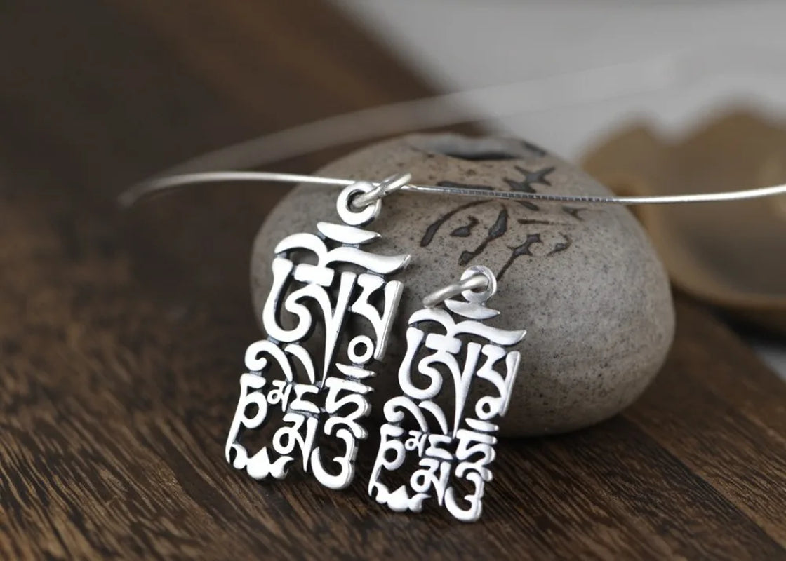 Spiritual Abacus 999 Pure Silver Tibetan Pendant – OM Mani Padme Hum Mantra Amulet for Protection & Good Luck