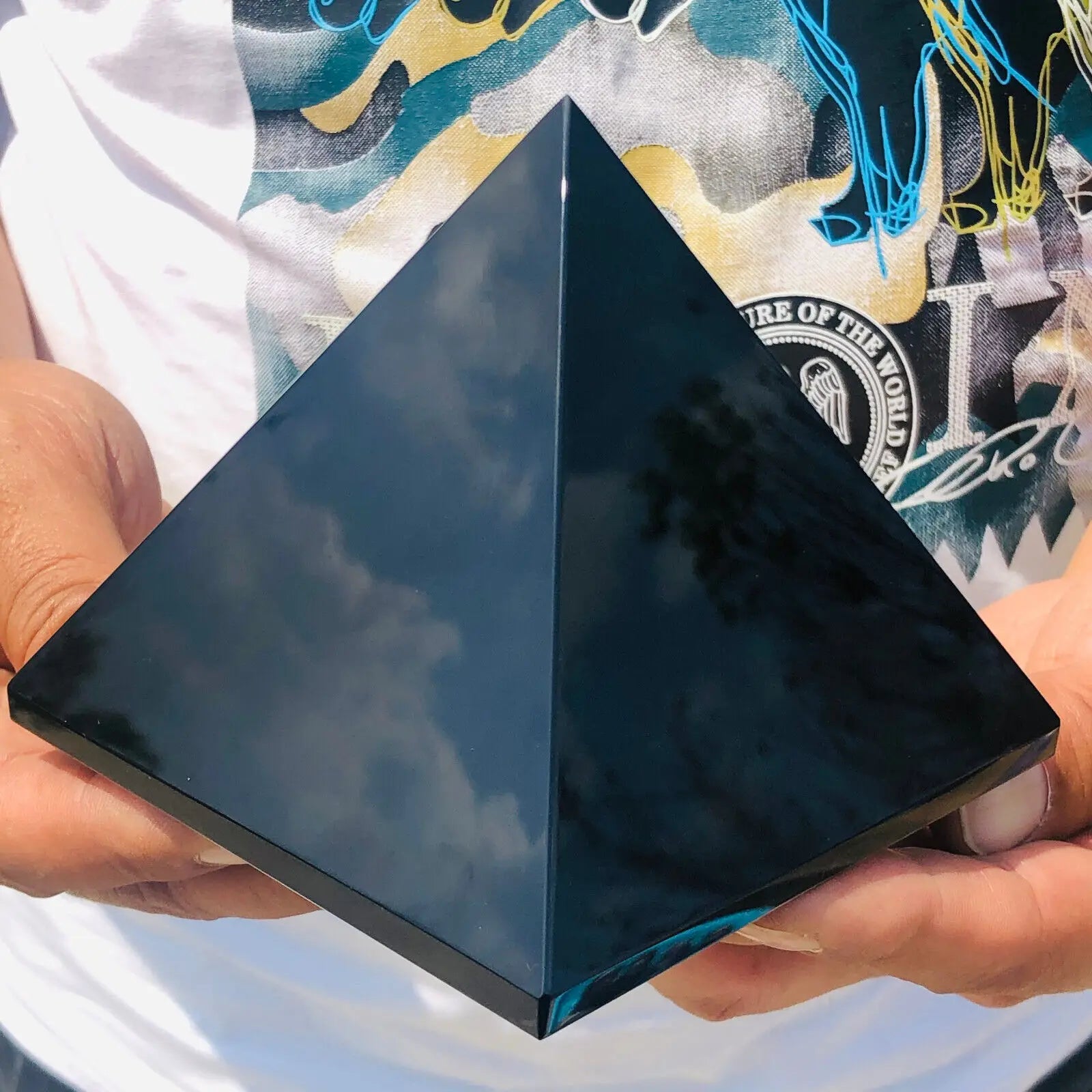 Spiritual Abacus Black Tourmaline Pyramid