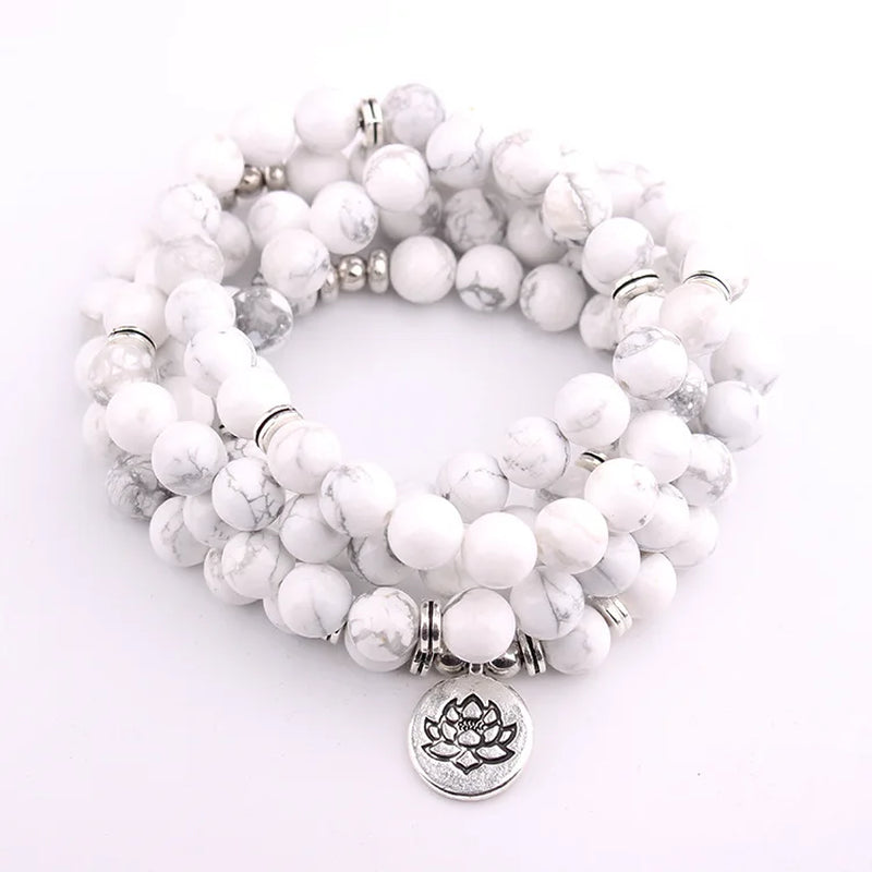 Spiritual Abacus White Pine 108 Mala Beads – Natural Prayer Bracelet or Necklace for Men & Women