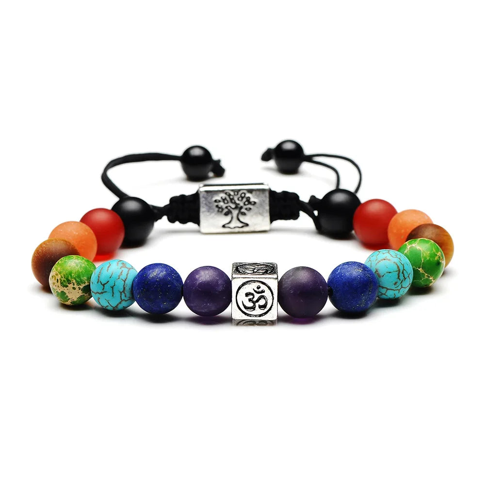 Spiritual Abacus 🌈 Double Layer 7 Chakra Healing Bracelet – Lava Stone & Gem Beads