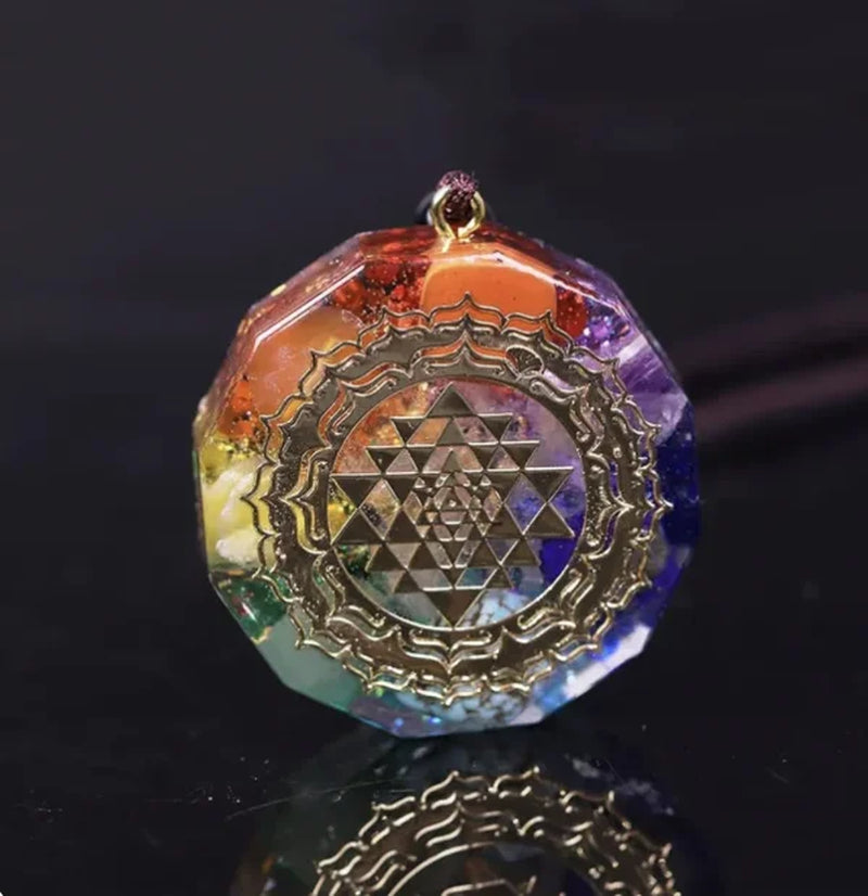 🔺 Spiritual Abacus Tree of Life Orgonite Pyramid – Amethyst & Obsidian Energy Generator