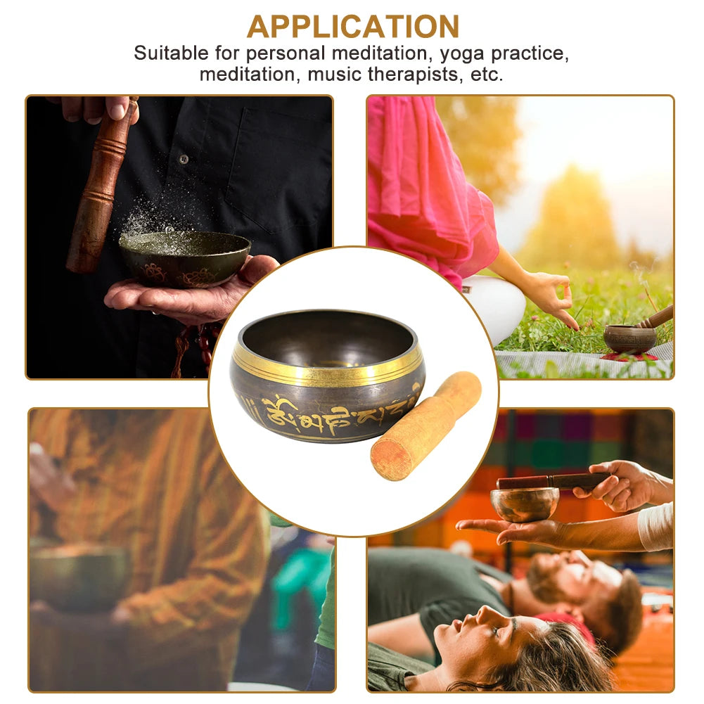 Spiritual Abacus 🥣 Tibetan Singing Bowl Set – Lotus Design for Meditation & Chakra Healing