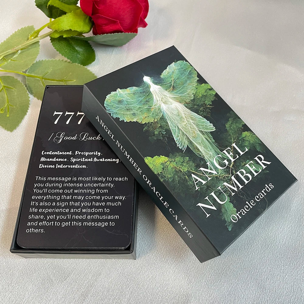 🔢 Angel Number Oracle Cards – 12x7cm Divination Deck (English) Tarot-Style Spiritual Guidance Cards for Clarity, Numerology & Manifestation by Spiritual Abacus