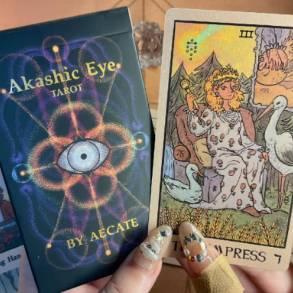 👁️ Akashic Eye Tarot – 78-Card Indie Tarot Deck with Reversed Imagery Mystical Divination Deck for Intuitive Expansion, Shadow Work & Soul Path Readings by Spiritual Abacus