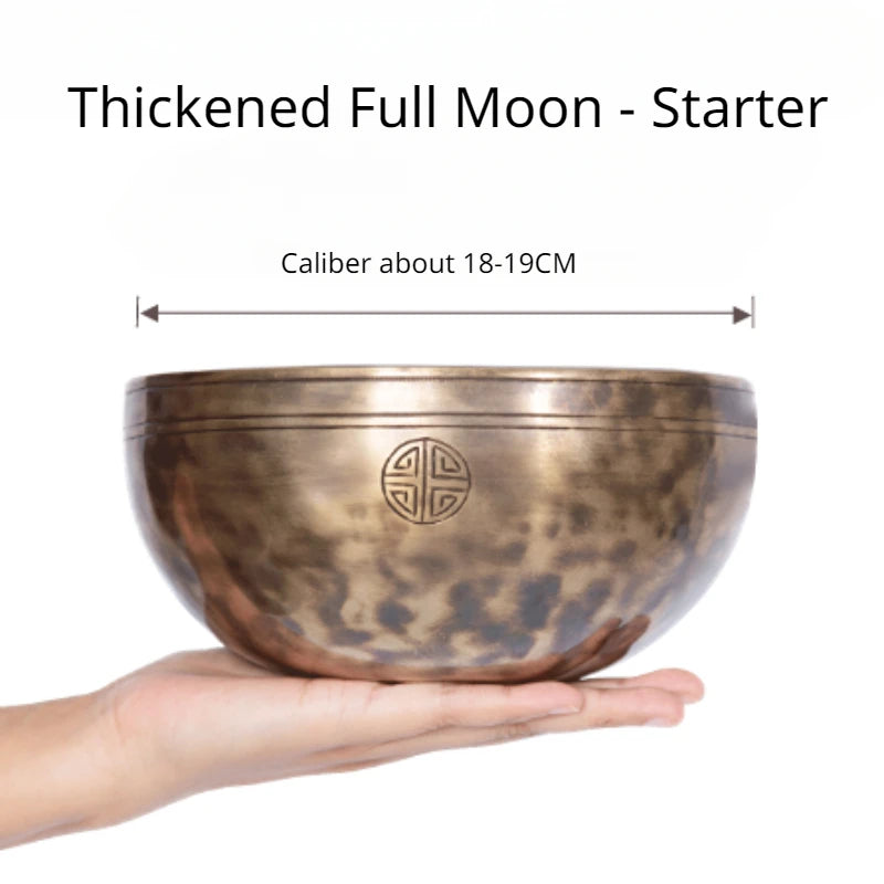 🌕 Full Moon Himalayan Singing Bowl Handmade in Nepal – For Meditation, Sound Healing, and Mindfulness