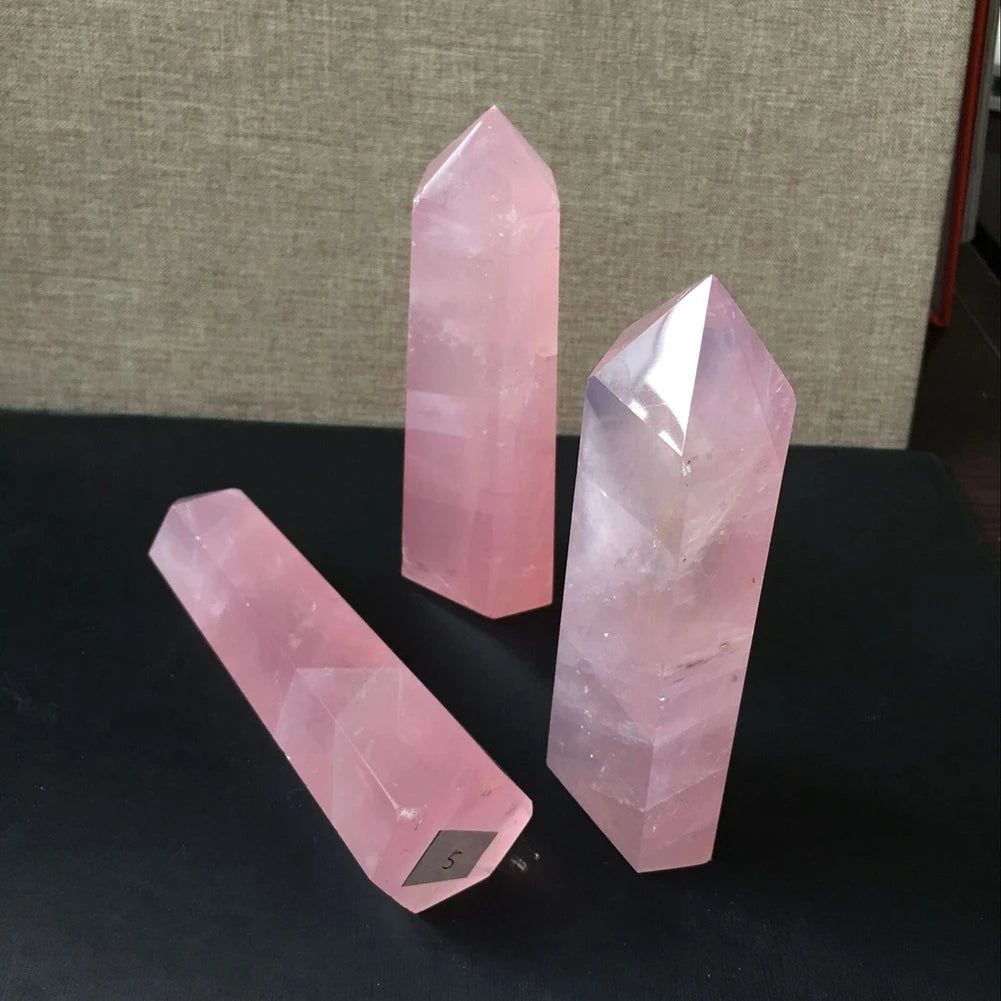 Spiritual Abacus 💖 Natural Rose Quartz Point Healing Crystal (40–50mm)