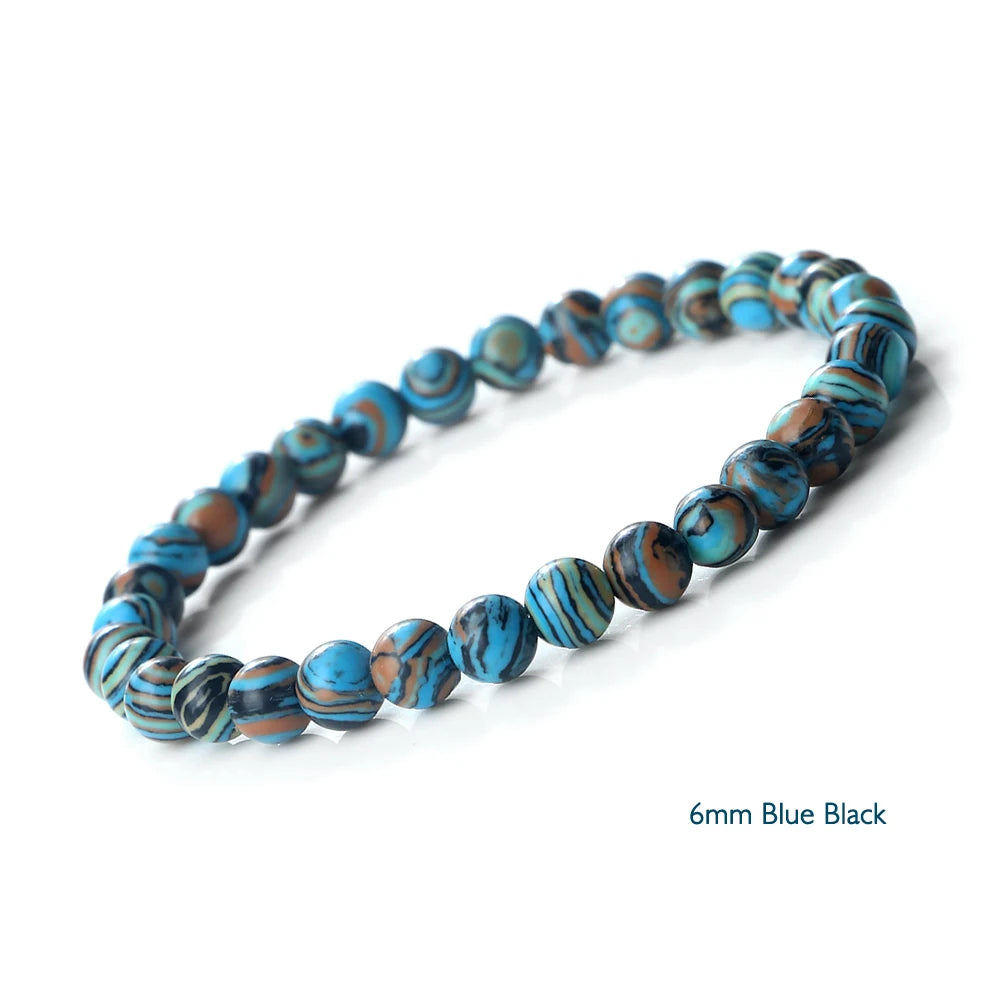 🔷 Blue Malachite Chakra Mala Bracelet – Natural Stone Buddhist Prayer Beads Healing Strand Bracelet for Yoga, Meditation & Energy Balance by Spiritual Abacus