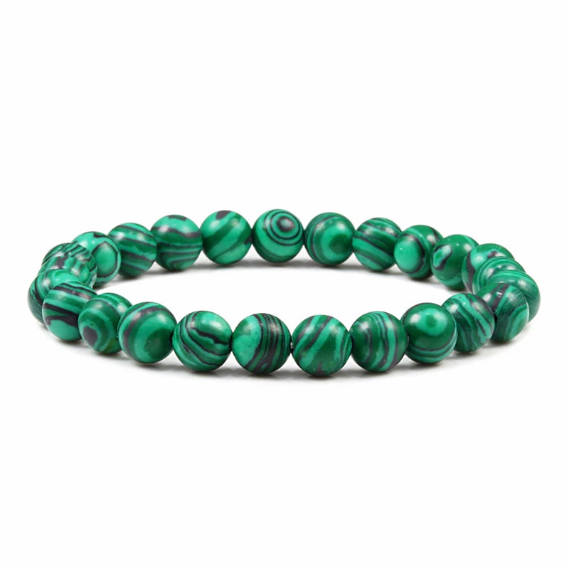 🔷 Blue Malachite Chakra Mala Bracelet – Natural Stone Buddhist Prayer Beads Healing Strand Bracelet for Yoga, Meditation & Energy Balance by Spiritual Abacus