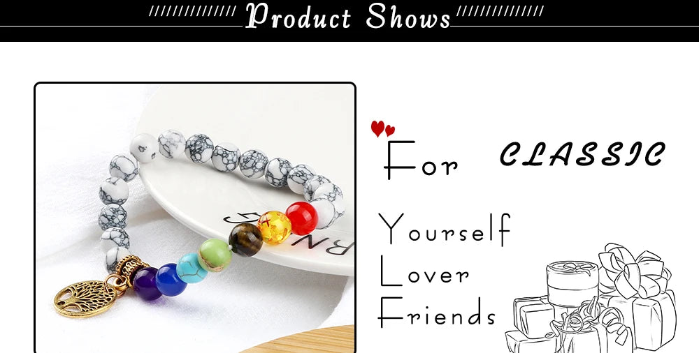 🌈 Spiritual Abacus 7 Chakra Tree of Life Bracelet Natural Stone Reiki Energy Beads