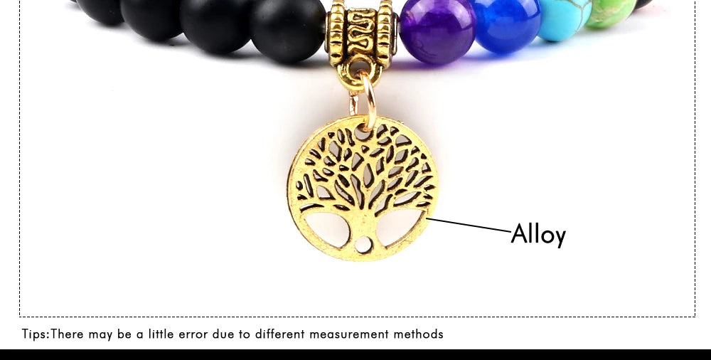 🌈 Spiritual Abacus 7 Chakra Tree of Life Bracelet Natural Stone Reiki Energy Beads