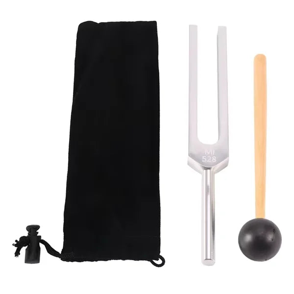 🎵 Spiritual Abacus 4-Pack Tuning Fork Set – 128Hz, 256Hz, 512Hz & 528Hz + Hammer | Sound & Vibration Therapy Tools