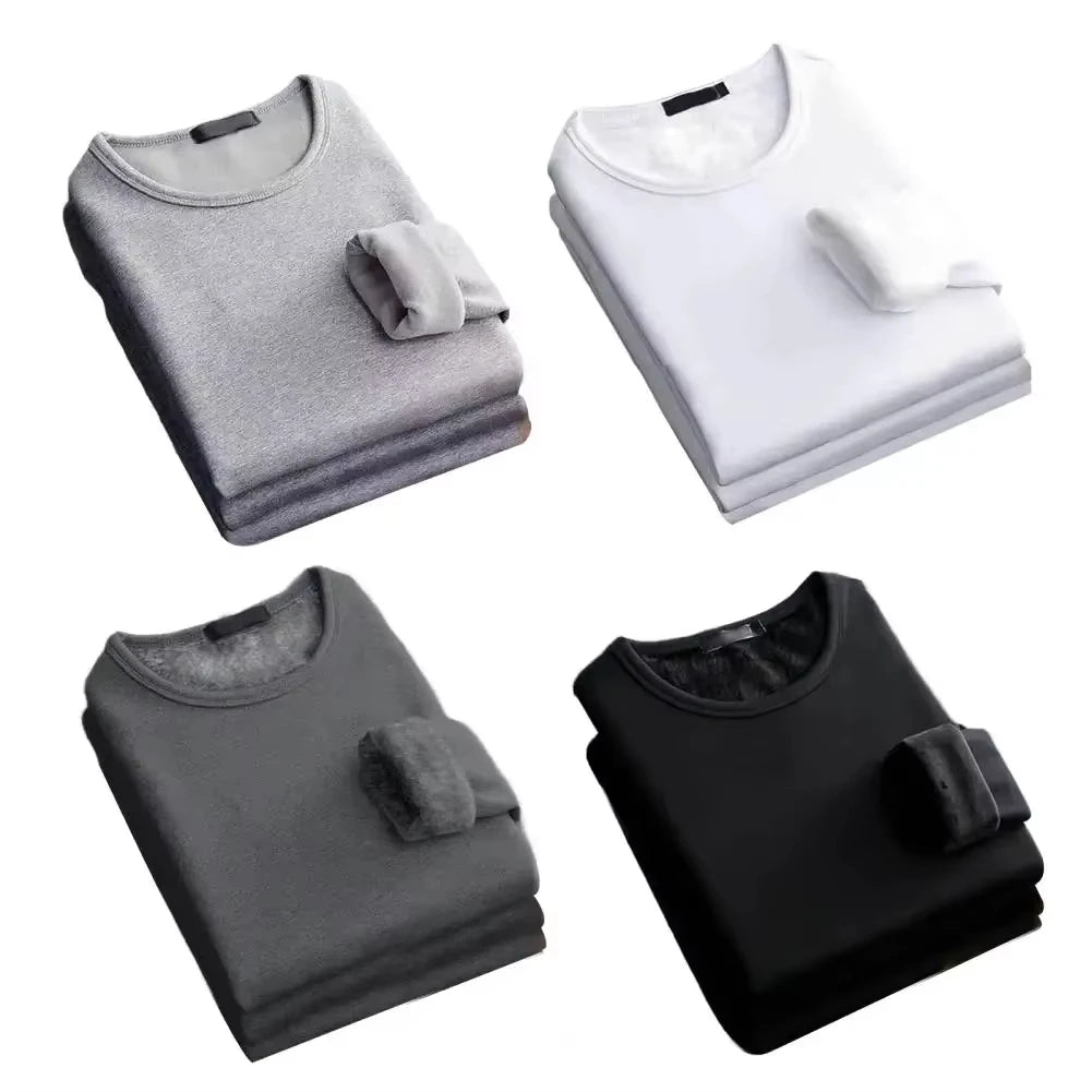 Spiritual Abacus™ Men’s Thermal Fleece T-Shirt – Long Sleeve Round Neck Winter Base Layer