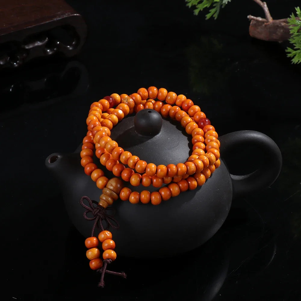 📿 Spiritual Abacus – Sandalwood Buddhist Mala Bracelet - 6mm 108-Bead Buddha Meditation Prayer Bracelet
