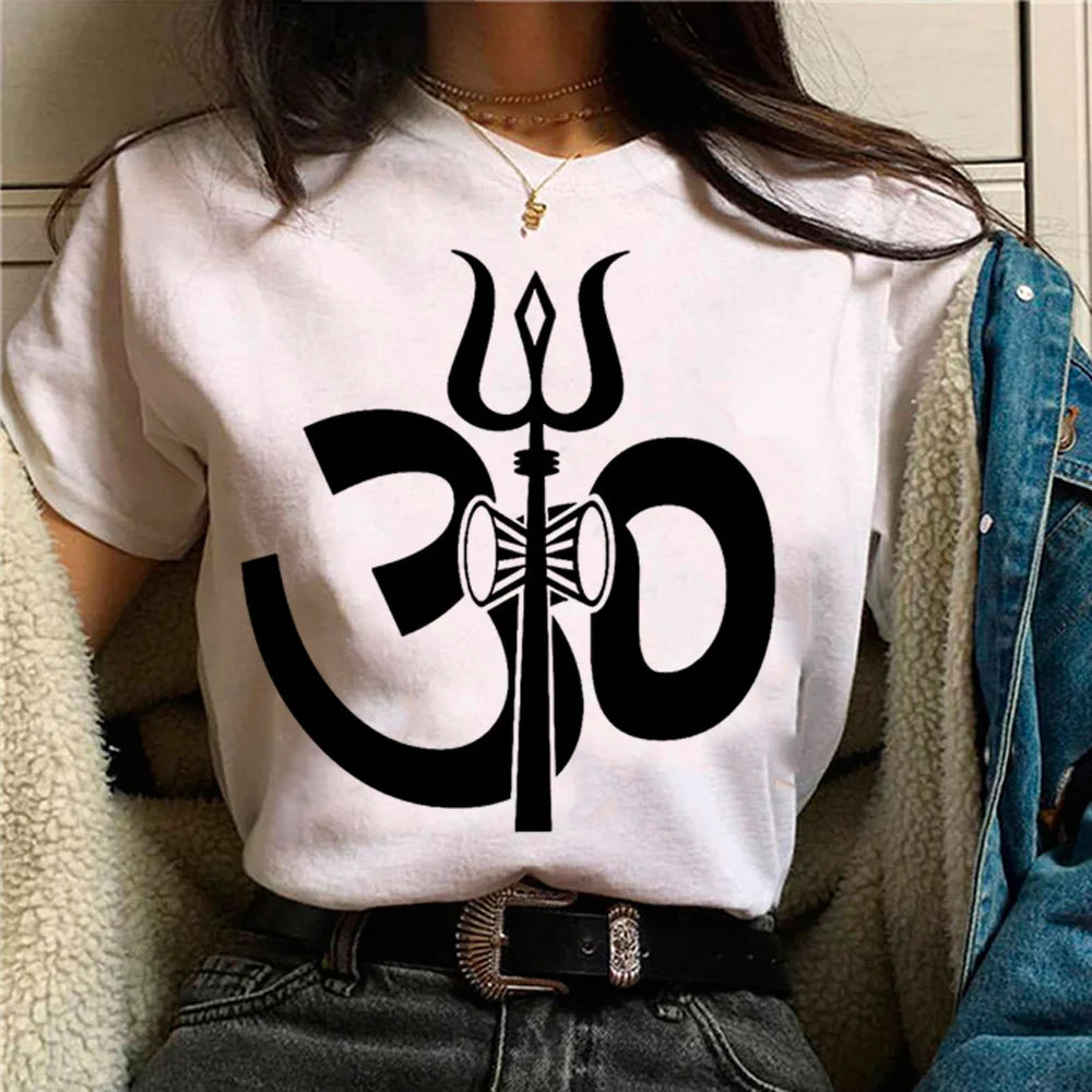Spiritual Abacus™ OM Graphic Women’s T-Shirt – Y2K Japanese-Inspired Summer Streetwear Tee