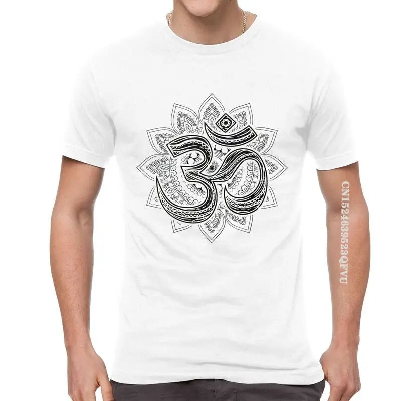 🕉️ Spiritual Abacus Om Symbol Oversized Cotton T-Shirt – Goa-Inspired Spiritual Streetwear for Men