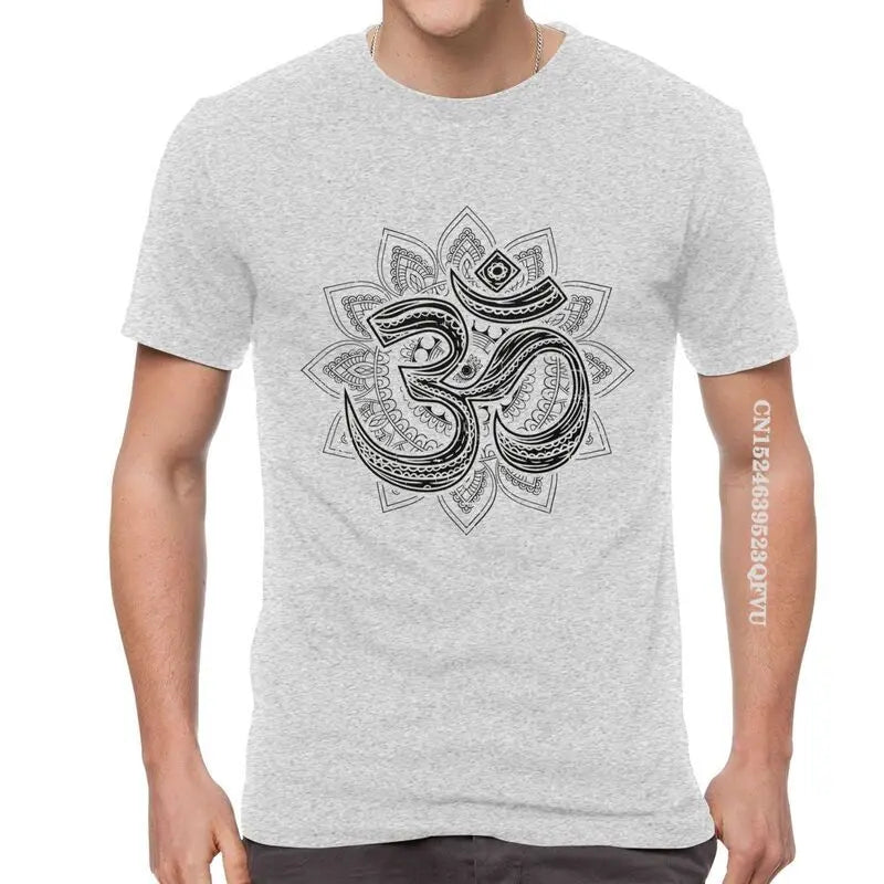 🕉️ Spiritual Abacus Om Symbol Oversized Cotton T-Shirt – Goa-Inspired Spiritual Streetwear for Men