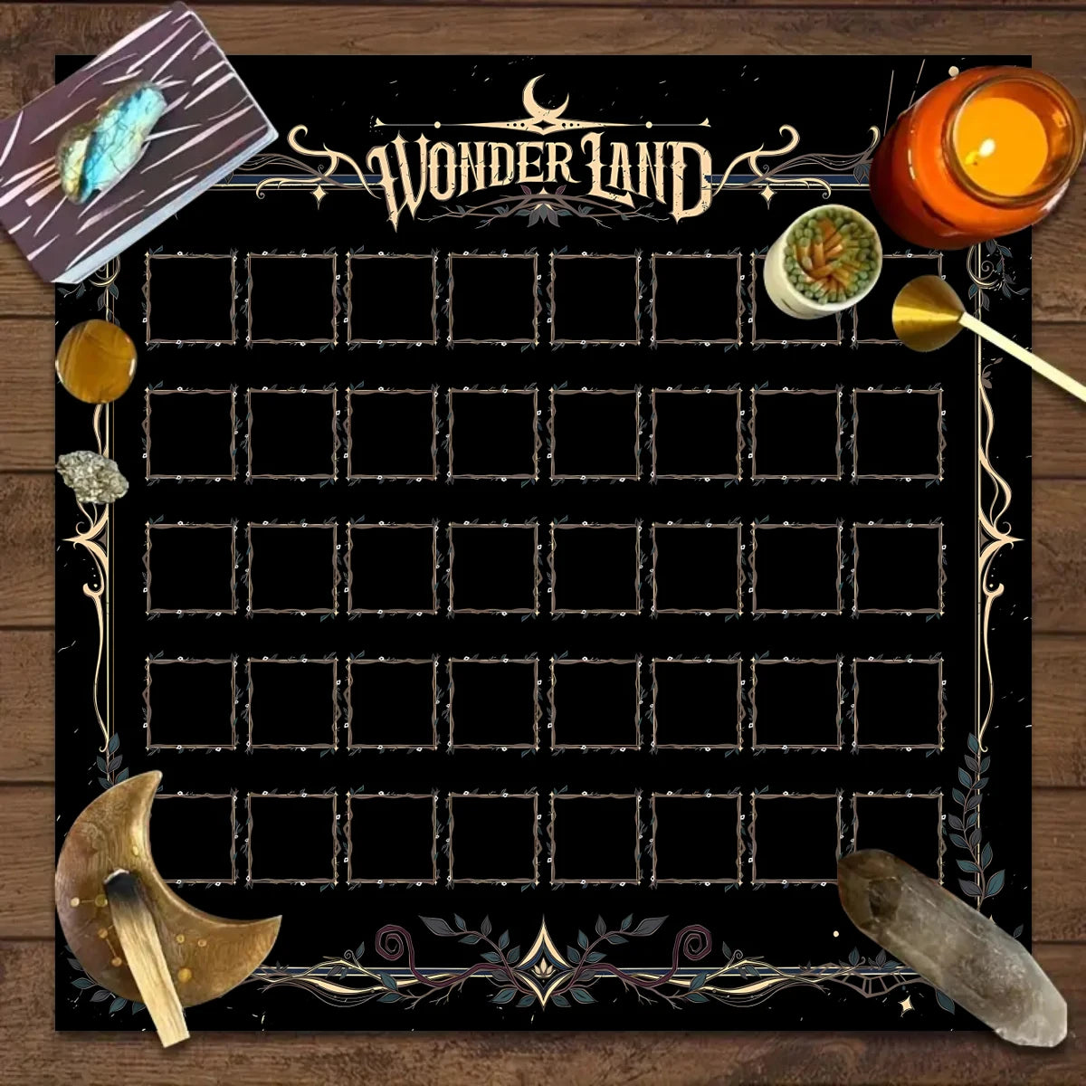 🔮 Spiritual Abacus Tarot Card Tablecloth Mystical Wizardry Butterfly & Flower Design – For Tarot, Oracle, and Astrology Readings