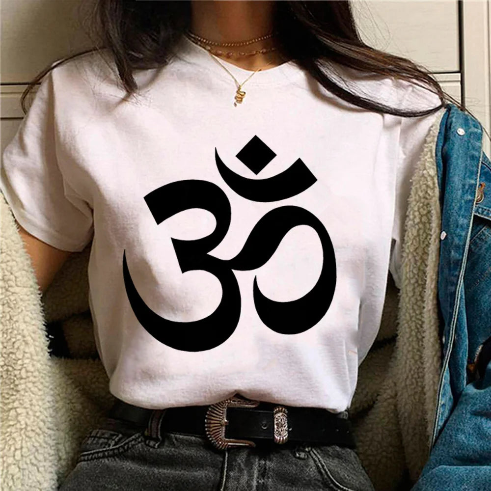 Spiritual Abacus™ OM Graphic Women’s T-Shirt – Y2K Japanese-Inspired Summer Streetwear Tee