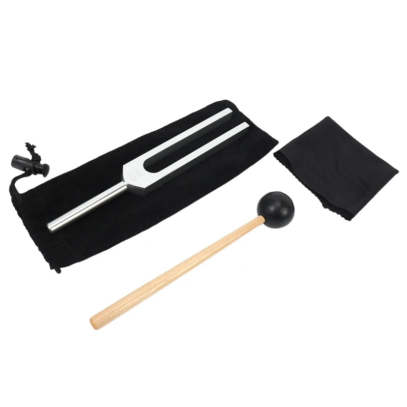 🎵 Spiritual Abacus 4-Pack Tuning Fork Set – 128Hz, 256Hz, 512Hz & 528Hz + Hammer | Sound & Vibration Therapy Tools
