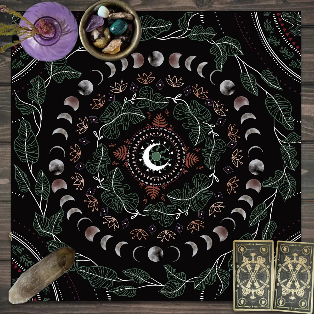 🔮 Spiritual Abacus Tarot Card Tablecloth Mystical Wizardry Butterfly & Flower Design – For Tarot, Oracle, and Astrology Readings