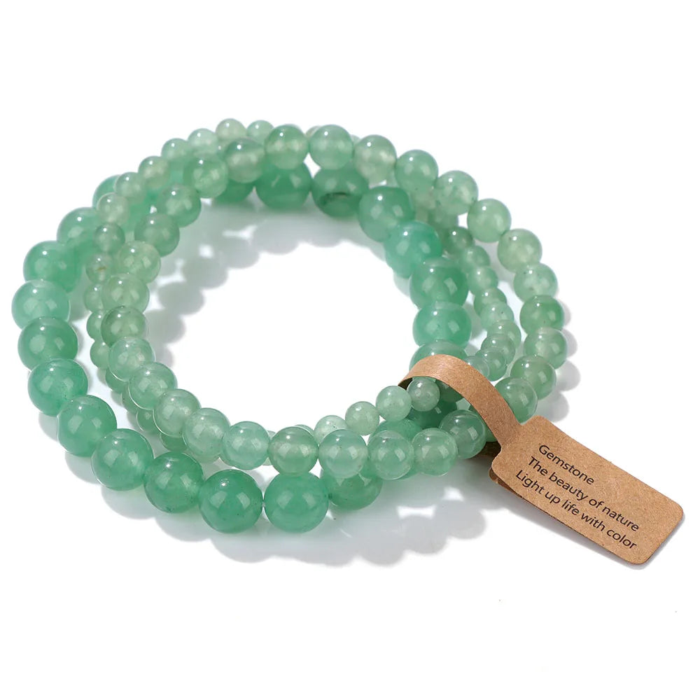 🎀 Spiritual Abacus Pink Zebra & Mixed Natural Stone Bracelet Set 4mm–8mm Beads