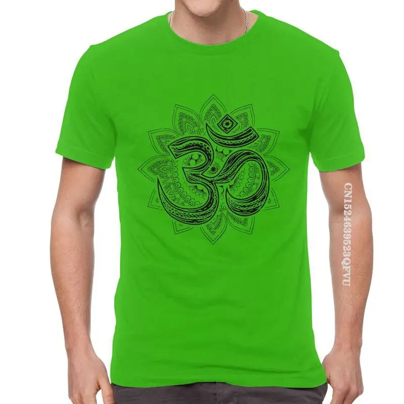 🕉️ Spiritual Abacus Om Symbol Oversized Cotton T-Shirt – Goa-Inspired Spiritual Streetwear for Men