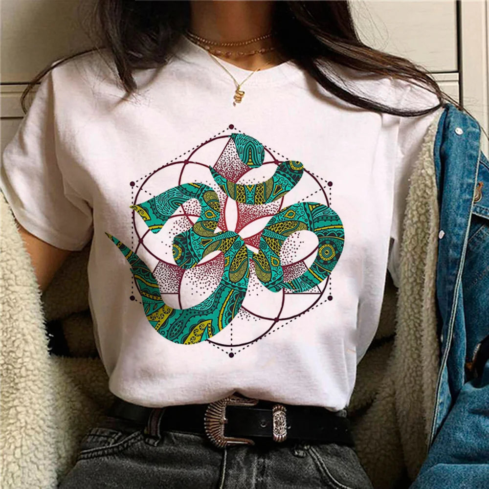 Spiritual Abacus™ OM Graphic Women’s T-Shirt – Y2K Japanese-Inspired Summer Streetwear Tee