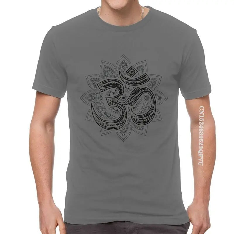 🕉️ Spiritual Abacus Om Symbol Oversized Cotton T-Shirt – Goa-Inspired Spiritual Streetwear for Men