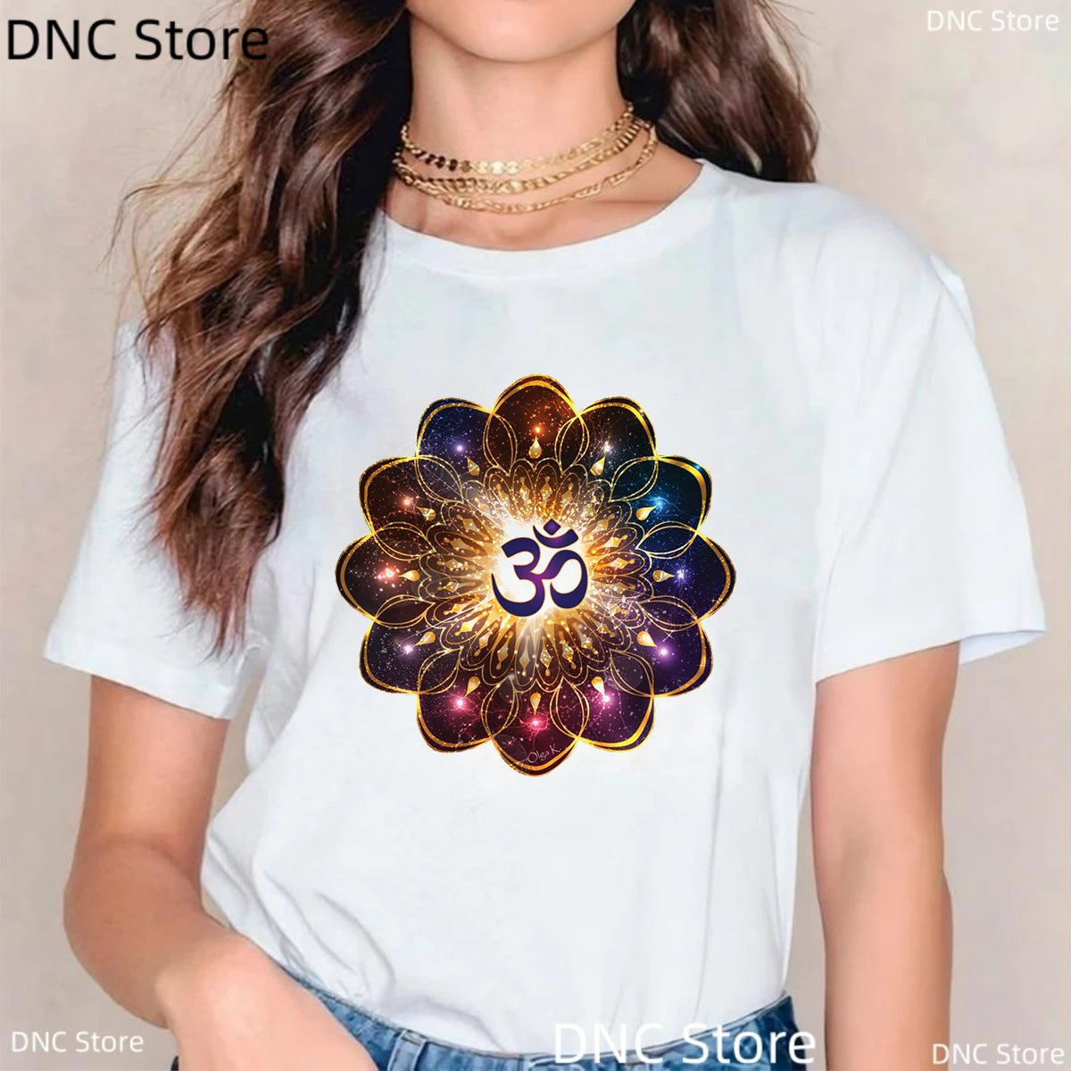 🌸 Spiritual Abacus Modra Lotus Buddha T-Shirt – Women's Yoga & Meditation Tee with Namaste Print