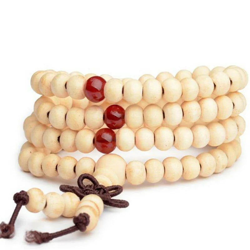 Spiritual Abacus – 108 Sandalwood Prayer Beads Mala | 8mm Buddhist Meditation Bracelet & Necklace
