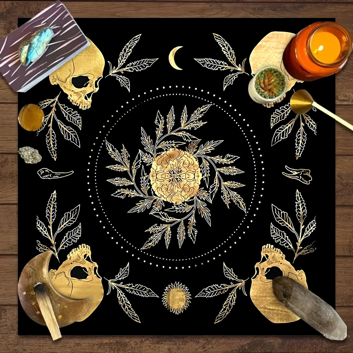 🔮 Spiritual Abacus Tarot Card Tablecloth Mystical Wizardry Butterfly & Flower Design – For Tarot, Oracle, and Astrology Readings