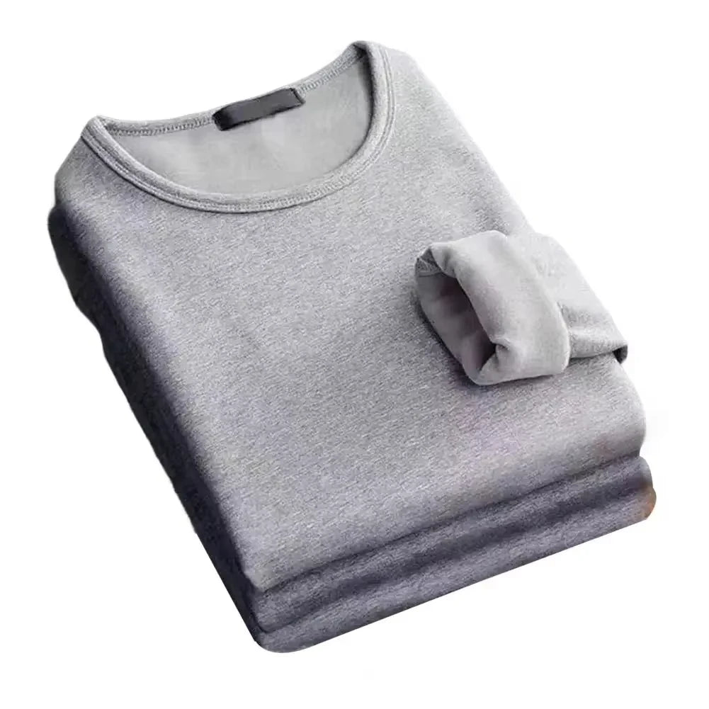 Spiritual Abacus™ Men’s Thermal Fleece T-Shirt – Long Sleeve Round Neck Winter Base Layer