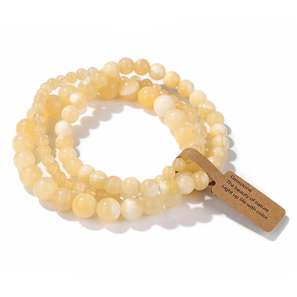 🎀 Spiritual Abacus Pink Zebra & Mixed Natural Stone Bracelet Set 4mm–8mm Beads