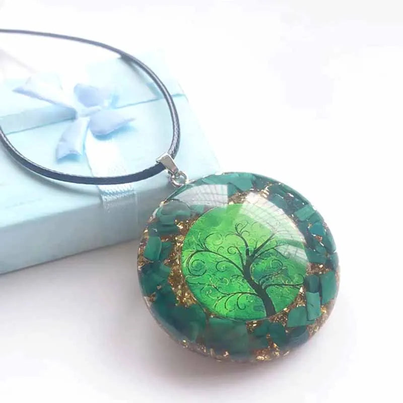 💚 Spiritual Abacus – Green Malachite Tree of Life Orgonite Energy Pendant • Heart-Centered Energy Generator • Gift-Ready Spiritual Jewelry
