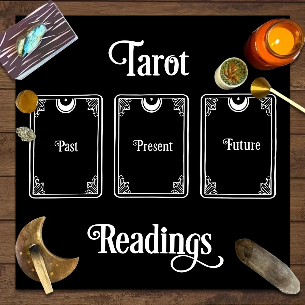 🔮 Spiritual Abacus Tarot Card Tablecloth Mystical Wizardry Butterfly & Flower Design – For Tarot, Oracle, and Astrology Readings