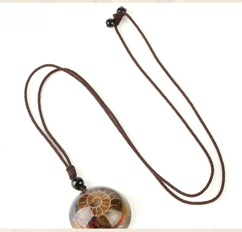 🪙 Spiritual Abacus Artisan Stone Pendant Necklace with Convex Surface Design – Symbolic Jewelry