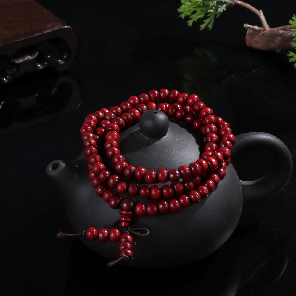 📿 Spiritual Abacus – Sandalwood Buddhist Mala Bracelet - 6mm 108-Bead Buddha Meditation Prayer Bracelet