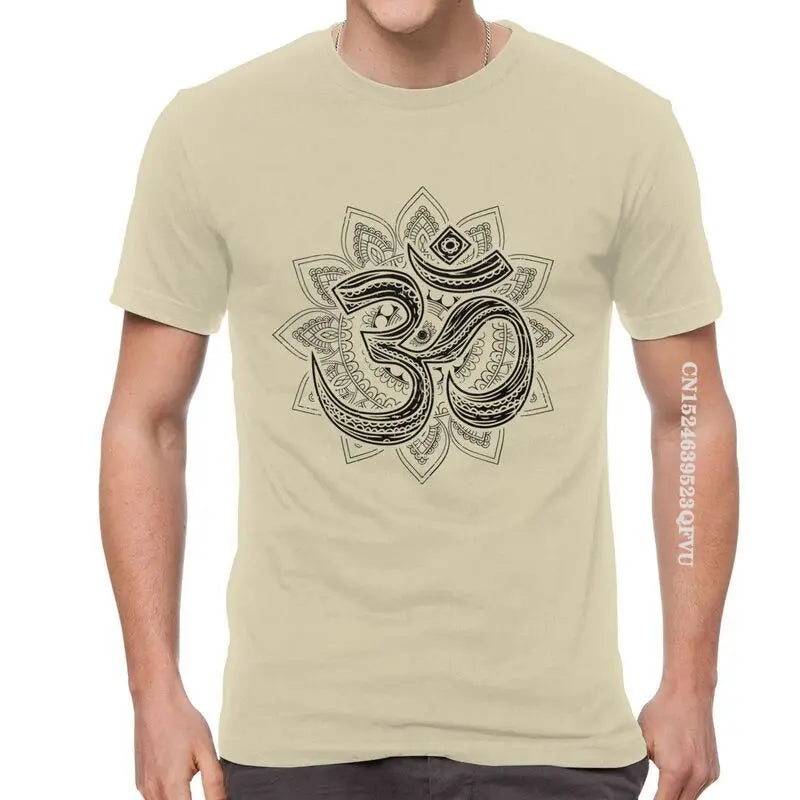 🕉️ Spiritual Abacus Om Symbol Oversized Cotton T-Shirt – Goa-Inspired Spiritual Streetwear for Men